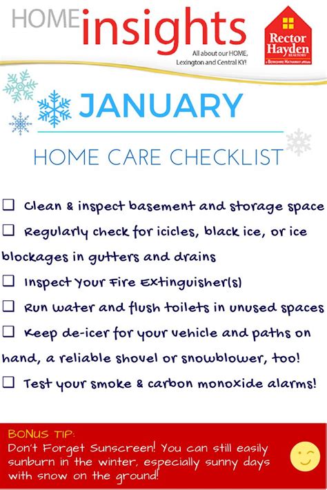 January Home Care Checklist for a Safe and Well-Maintained Home