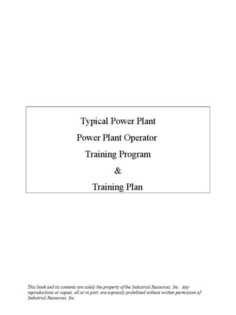 Typical Training Plan Sample | Competence (Human Resources) | Pump