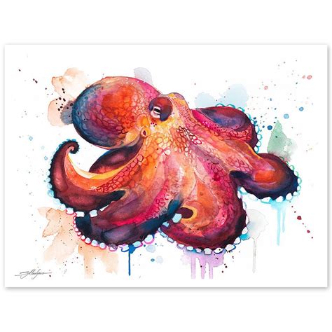 Watercolor Octopus Painting