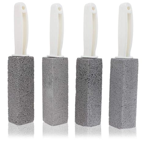 Pumice Cleaning Stone, Toilet Bowl Ring Remover, with Handle (4 Packs ...