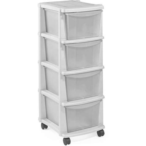 Buy Argos Home 4 Drawer White Plastic Tower Storage Unit | Plastic ...