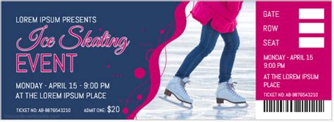 Ice Skating Event Ticket Templates | Download Edit Print