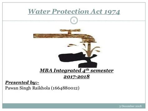 Water protection act 1974