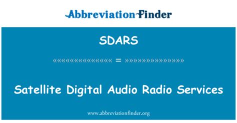 Definition SDARS: Satellite Digital Audio Radio Services - Satellite ...