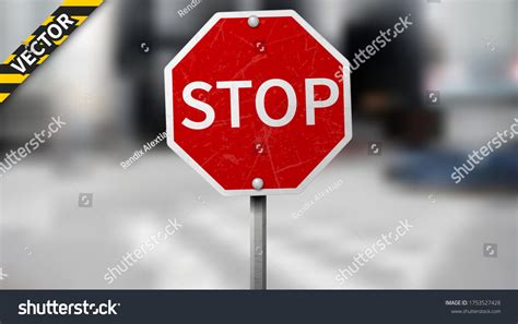 Stop Traffic Sign Red Road Sign Stock Vector (Royalty Free) 1753527428 | Shutterstock