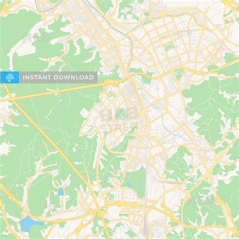 Printable street map of Gunpo, Province Gyeonggi, South Korea. This ...