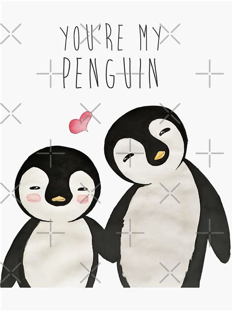 "You're my Penguin | When Penguins are in Love" Sticker for Sale by ...