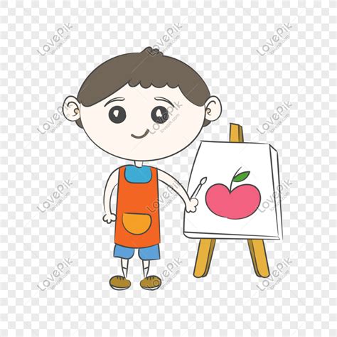 Cartoon Hand Drawn Learning Drawing Little Boy Png Image Picture Free Download 611154852 Lovepik ...