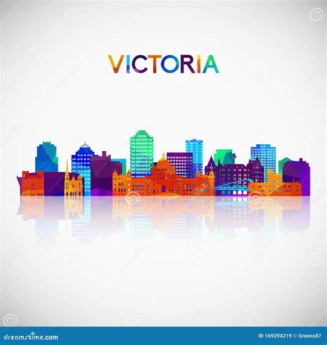 Victoria Skyline Silhouette in Colorful Geometric Style. Stock Vector ...