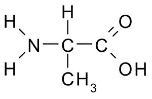 Draw the structure of the amino acid, alanine.