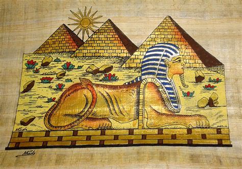 Egyptian papyrus art: Sphinx