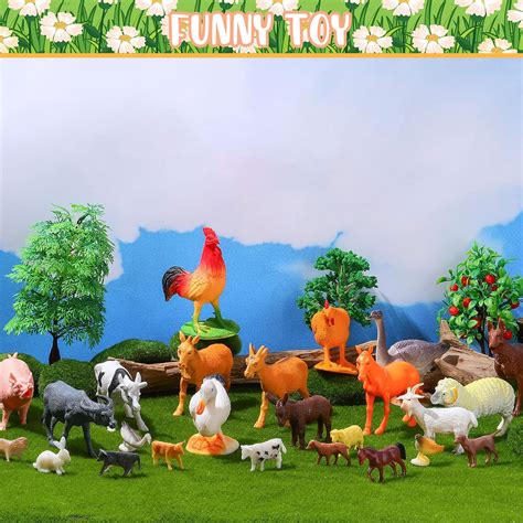 26 Packs Large Farm Animal Figurines Realistic PVC Plastic Farm Animal ...