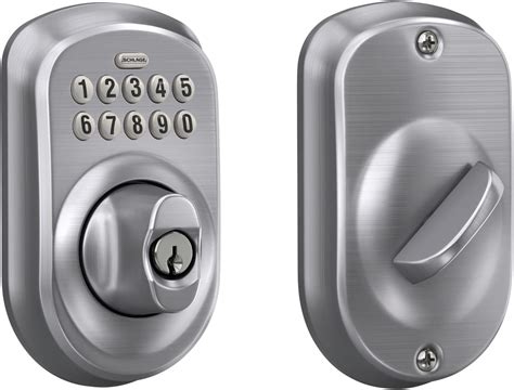 Schlage BE365 PLY 626 Plymouth Keypad Deadbolt, Brushed Chrome, Deadbolts - Amazon Canada