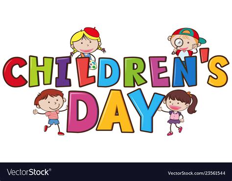 A children day logo Royalty Free Vector Image - VectorStock