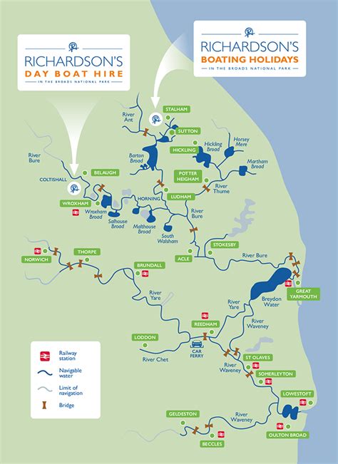 Map Of Norfolk Broads Waterways - Camila Violante