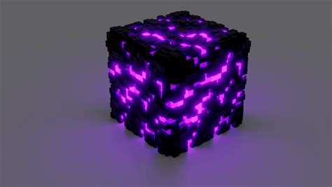 Crying Obsidian Render (made in Blender) : Minecraft