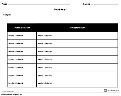 Tabula - 2 Kolonnas, 7 Rindas, 2. Variants Storyboard