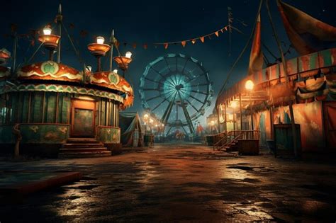 Premium AI Image | Abandoned Carnival Rides Rusty and abandoned carni ...