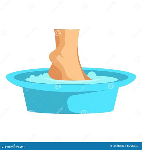 Feet in Basin with Water Hygiene Nail Fungus Prevention Stock Vector ...