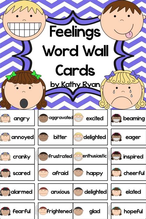 Word Wall Cards Feelings Words | Word wall cards, Teaching, Feelings words