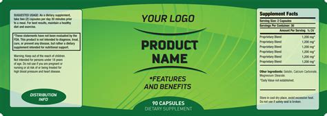 Dietary Supplement Label Template