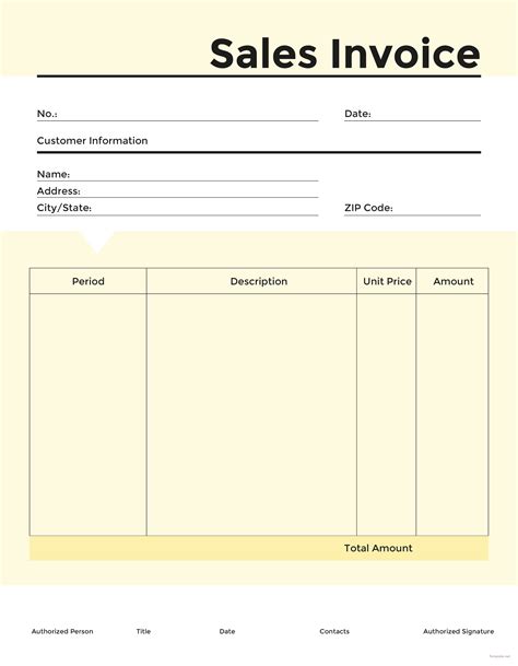 Sales Invoice Sample ~ Excel Templates