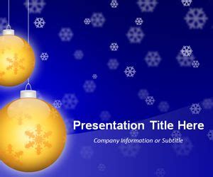 Free Golden Balls Blue PowerPoint Template