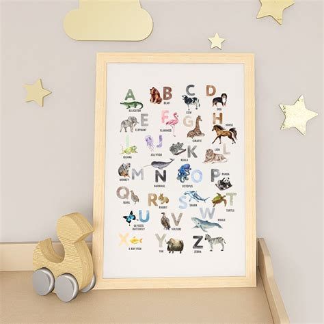 Printable Animal Alphabet Letters Poster Educational ABC Wall - Etsy