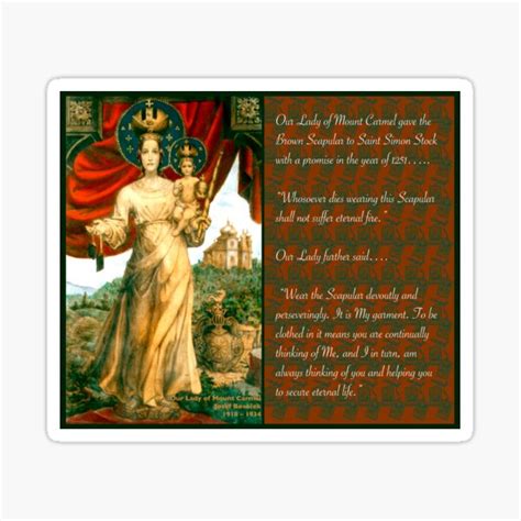 "Brown Scapular Promises and Prayers" Sticker for Sale by ReignSongbird | Redbubble