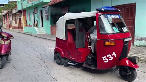 Three Wheel Motorcycles - Tuk tuks in Flores, Guatemala - YouTube