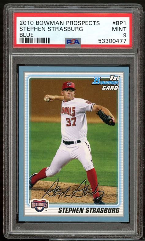 Stephen Strasburg Rookie Card 2010 Bowman Prospects Blue #BP1 PSA 9 | eBay