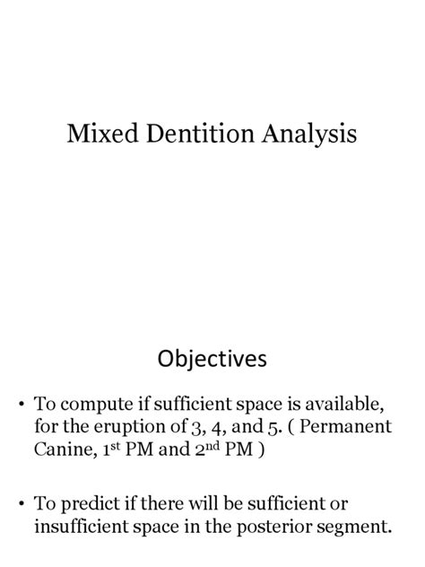 mixed dentition analysis