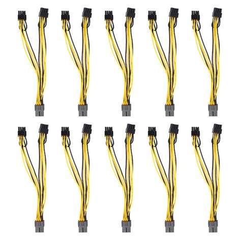 10 Pack PCIE Cable 8 Pin PCIE to 2xPCIE 8 Pin (6 Pin 2 Pin) PCI Express ...