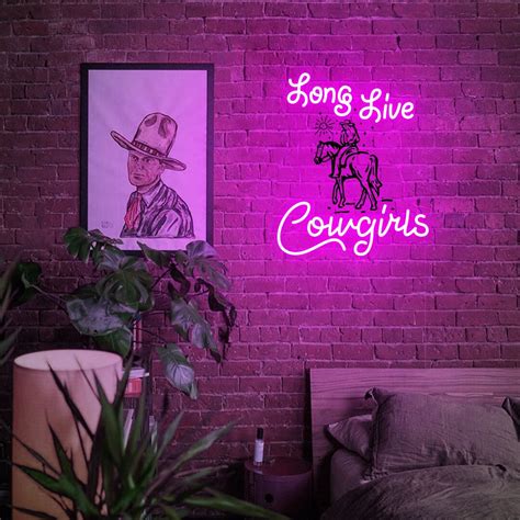 Long Live Cowgirls Neon Sign, Morgan Wallen Fan Art, Cowgirl Horse Wall ...