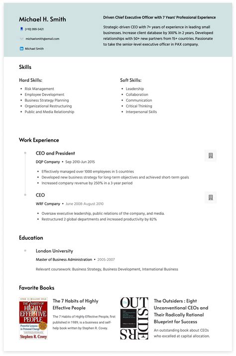 Successful ceo resume writing guide examples – Artofit