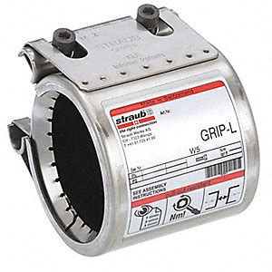 STRAUB Grip L Pipe Coupling, 8" Pipe Size, 316 Stainless Steel - 5MTC5|STR21400 - Grainger