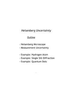 6.007 Lecture 38: Examples of Heisenberg uncertainty principle / 6-007 ...