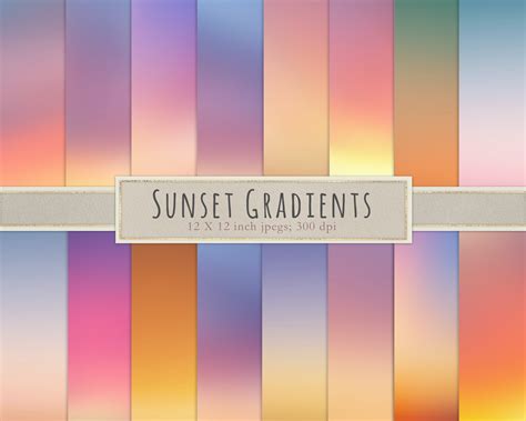 Sunset Gradients Sunset Ombre Ombre Sunset Digital Paper - Etsy UK