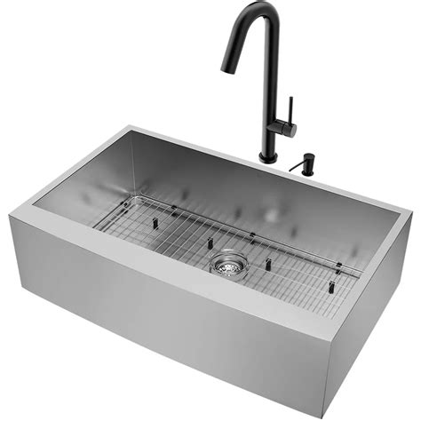 VIGO Farmhouse Stainless Steel 36 inch Single Bowl Kitchen Sink with ...