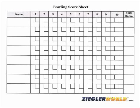 Bowling Scorecard Digital Download Printable Keep Score Easily Perfect for Home or Backyard ...