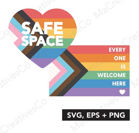 Safe Space LGBT Pride Flag Stickers eps, Svg and Png Digital Download ...