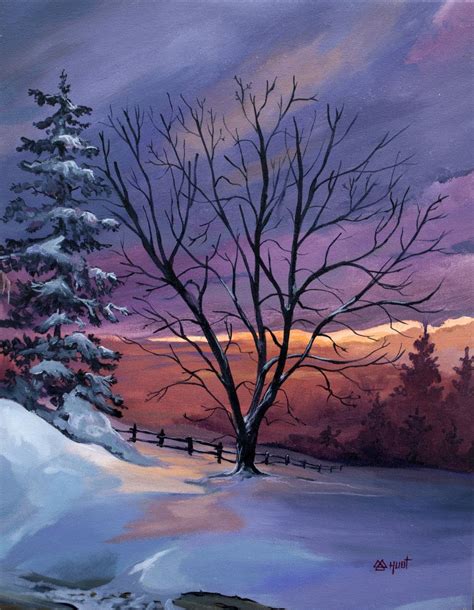 Winter scene | Winter landscape painting, Winter scene paintings ...