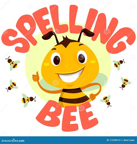 Bees with Spelling Bee Word Stock Vector - Illustration of cartoon, flat: 113789131