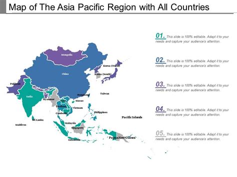 Map of the asia pacific region with all countries | Presentation ...