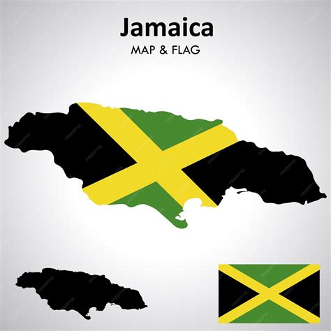 Premium Vector | Jamaica flag and map design map flag vector file