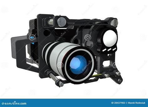 The futuristic film camera stock illustration. Illustration of studio - 28437983