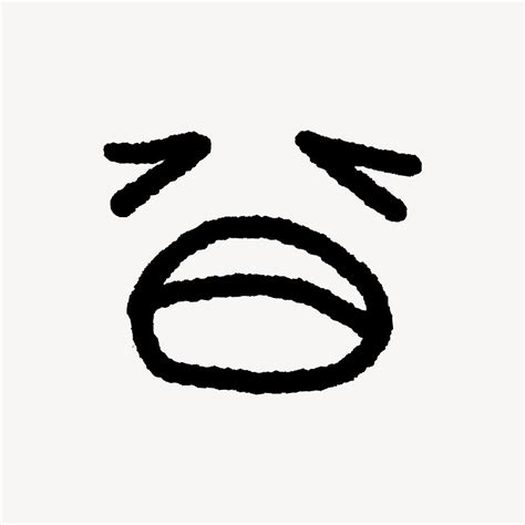 Weary face sticker, emoticon doodle | Premium Vector - rawpixel