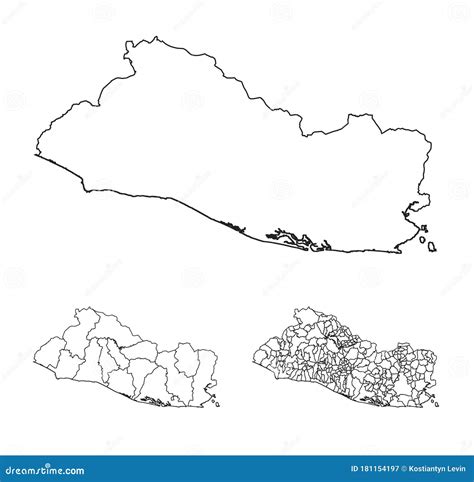 El Salvador - Outline Map Cartoon Vector | CartoonDealer.com #125026151