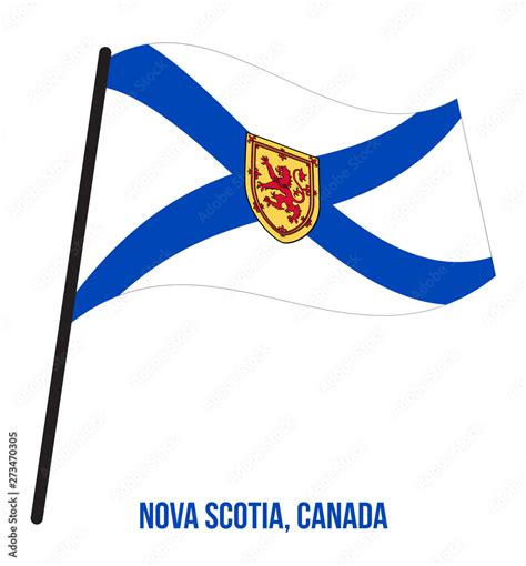 Nova Scotia Flag Waving Vector Illustration on White Background. Provinces Flag of Canada Stock ...