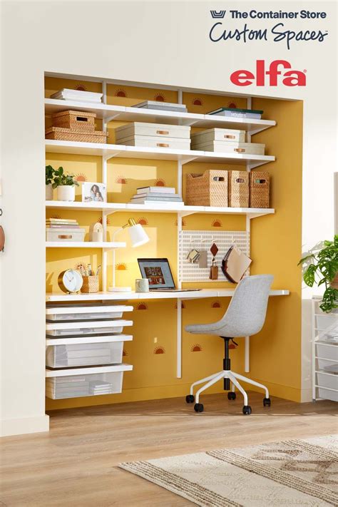 Create a custom desk space that helps you stay organized and more productive with Elfa! With an ...